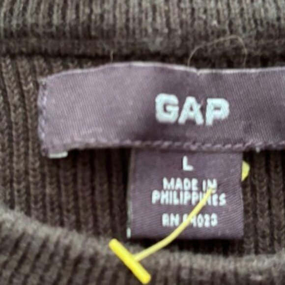 Vtg 90s GAP Black Heavy Rib Knit Mock Neck Sweater - $75 - Picture 3 of 4